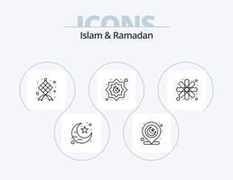 Islam und Ramadan Linie Symbol Pack 5 Symbol Design. Islam. Ramadan. Muslim. Mond. Feier vektor