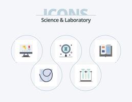 vetenskap platt ikon packa 5 ikon design. Sök. laboratorium. rör. dna. vetenskap vektor