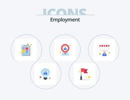 sysselsättning platt ikon packa 5 ikon design. personlig Kompetens. Resurser. artikel. plats. hr vektor