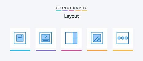 Layout Blau 5 Symbol Pack einschließlich . Bild. Speisekarte. kreativ Symbole Design vektor