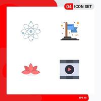 einstellen von 4 kommerziell eben Symbole Pack zum Atom Indien Chemie Geschäft Pflanze editierbar Vektor Design Elemente