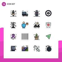 uppsättning av 16 modern ui ikoner symboler tecken för ui öga webb server browser pinne redigerbar kreativ vektor design element