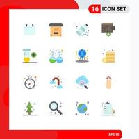 16 Universal- eben Farbe Zeichen Symbole von Raum hinzufügen Gas Brieftasche Geschäft editierbar Pack von kreativ Vektor Design Elemente