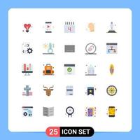 piktogram uppsättning av 25 enkel platt färger av feber rinit video spelare app näsa skola redigerbar vektor design element