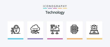 Technologie Linie 5 Symbol Pack einschließlich W-lan. Technologie. Rechnen. schlau. elektronisch. kreativ Symbole Design vektor