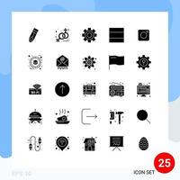 editierbar Vektor Linie Pack von 25 einfach solide Glyphen von Geschäft Foto Ausrüstung instagram Layout editierbar Vektor Design Elemente
