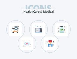 hälsa vård och medicinsk platt ikon packa 5 ikon design. . homeopati. sjukvård. ört. medicinsk vektor
