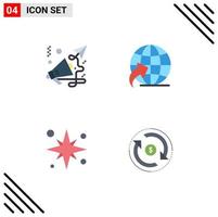 4 tematiska vektor platt ikoner och redigerbar symboler av företag hav högtalare resa semester redigerbar vektor design element