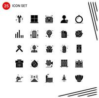 Benutzer Schnittstelle Pack von 25 Basic solide Glyphen von Innere Dekor Audio- Benutzer löschen editierbar Vektor Design Elemente