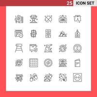 Linie Pack von 25 Universal- Symbole von Verkauf Rabatt Väter Tag Tafel Studie editierbar Vektor Design Elemente