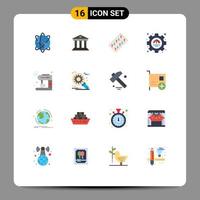 Universal- Symbol Symbole Gruppe von 16 modern eben Farben von Produktivität Exzellenz Geld Effizienz Tablette editierbar Pack von kreativ Vektor Design Elemente