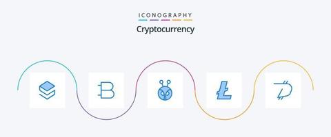 kryptovaluta blå 5 ikon packa Inklusive digibyte. lite mynt. valuta. kryptovaluta. crypto valuta vektor