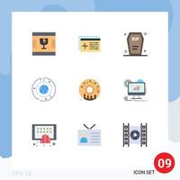 uppsättning av 9 modern ui ikoner symboler tecken för Graf Diagram skrin företag halloween redigerbar vektor design element