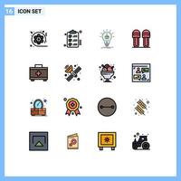 uppsättning av 16 modern ui ikoner symboler tecken för Skodon kläder önskelista låda kub redigerbar kreativ vektor design element