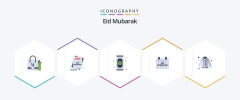 eid Mubarak 25 eben Symbol Pack einschließlich Mubarak. Kalender. Mubarak. eid. namaz vektor