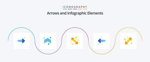 pil platt 5 ikon packa Inklusive gå. vänster. pil. tillbaka. upp rätt vektor