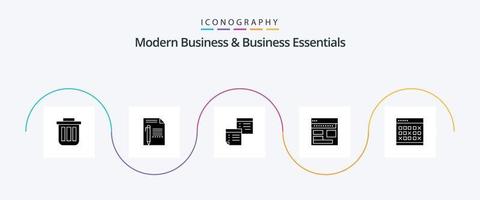 modern Geschäft und Geschäft das Wesentliche Glyphe 5 Symbol Pack einschließlich Büro. Notiz. bearbeiten. Dateien. schreiben vektor