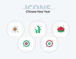 Chinesisch Neu Jahr eben Symbol Pack 5 Symbol Design. Blume. Chinesisch. Lampe. Feier. China vektor