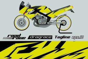 desain pembungkus stiker motor drag tävlings Vektor penuh eps.10