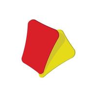 röd och gul fotboll kort tecknad serie ikon vektor