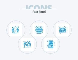 schnell Essen Blau Symbol Pack 5 Symbol Design. . Lebensmittel. schnell Lebensmittel. schnell Lebensmittel. schnell vektor