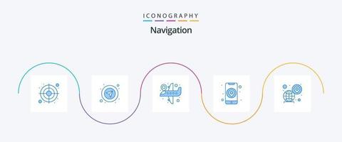 Navigation Blau 5 Symbol Pack einschließlich . Karte. Flug Standort. Standort. weltweit vektor