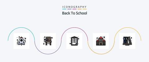 zurück zu Schule Linie gefüllt eben 5 Symbol Pack einschließlich zurück zu Schule. Bildung. Lernen. Schule. Schule vektor