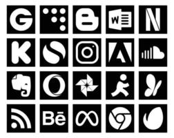 20 Sozial Medien Symbol Pack einschließlich rss Ziel Adobe Foto evernote vektor