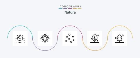 natur linje 5 ikon packa Inklusive träd. trädgård. bubblor. skog. natur vektor