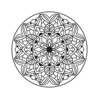 Schwarz-Weiß-einfache Mandala-Blume für Malbuch. vintage dekorative elemente vektor