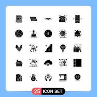 uppsättning av 25 modern ui ikoner symboler tecken för filma telefon mustasch kärlek män redigerbar vektor design element