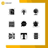 9 kreativ Symbole modern Zeichen und Symbole von Plaudern Marketing berühren Hier Webseite Karte editierbar Vektor Design Elemente