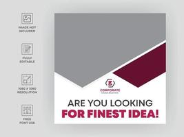 Corporate Social Media Post Template Design, farbenfrohe Designvorlage vektor