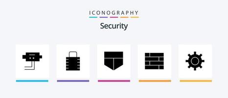 Sicherheit Glyphe 5 Symbol Pack einschließlich . Schild. Gang. Schutz. kreativ Symbole Design vektor