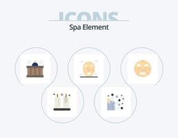 spa element platt ikon packa 5 ikon design. ansikte. skönhet. massage. spa. ansiktsbehandling vektor