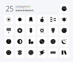 Wissenschaft 25 solide Glyphe Symbol Pack einschließlich Baby. Öko. Flagge. Batterie. Wissenschaft vektor