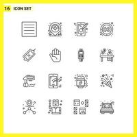 einstellen von 16 modern ui Symbole Symbole Zeichen zum Verkauf E-Commerce Kreativität Krankenhaus Klinik editierbar Vektor Design Elemente