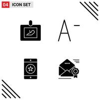 uppsättning av 4 modern ui ikoner symboler tecken för bebis mobil ultraljud mobiltelefon e-post redigerbar vektor design element