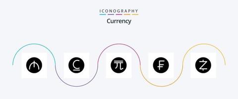 Währung Glyphe 5 Symbol Pack einschließlich Kasse . levbrasilien. neu. Dollar vektor