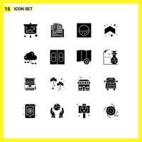 16 kreativ Symbole modern Zeichen und Symbole von Netzwerk Teilen Maschine Wolke oben editierbar Vektor Design Elemente