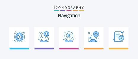 navigering blå 5 ikon packa Inklusive gps. riktning. stift. konst. radera. kreativ ikoner design vektor