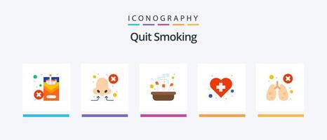 Verlassen Rauchen eben 5 Symbol Pack einschließlich Gesundheit. Gesundheitspflege. Zigarette. Herz. Pflege. kreativ Symbole Design vektor