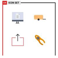 eben Symbol Pack von 4 Universal- Symbole von Geschäft Ausgabe online Anhänger Zange editierbar Vektor Design Elemente