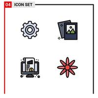 4 kreativ ikoner modern tecken och symboler av grundläggande instrumentbräda hjul Foto övervaka redigerbar vektor design element