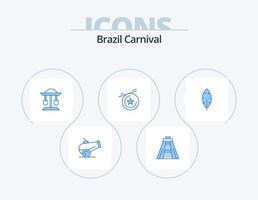 Brasilien karneval blå ikon packa 5 ikon design. . balans. . bläck vektor