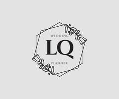 första lq feminin logotyp. användbar för natur, salong, spa, kosmetisk och skönhet logotyper. platt vektor logotyp design mall element.