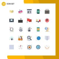 packa av 25 modern platt färger tecken och symboler för webb skriva ut media sådan som navigering gps styrelse app hemsida redigerbar vektor design element