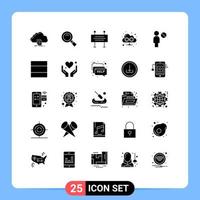 einstellen von 25 modern ui Symbole Symbole Zeichen zum Block Netz Suche Wolke unter Konstruktion Barriere editierbar Vektor Design Elemente