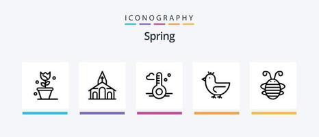 Frühling Linie 5 Symbol Pack einschließlich . Ökologie. Schmetterling. Schmetterling und Blume. kreativ Symbole Design vektor