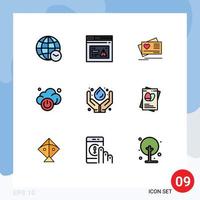 Lager Vektor Symbol Pack von 9 Linie Zeichen und Symbole zum Grün Technologie Technologie warnen Leistung Hochzeit editierbar Vektor Design Elemente